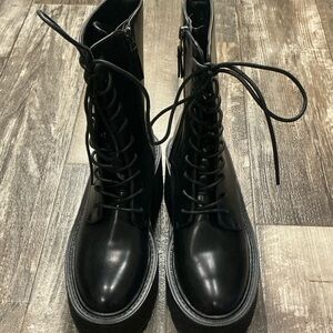 Circus Ny Black Lace-Up Boots Size 7.5